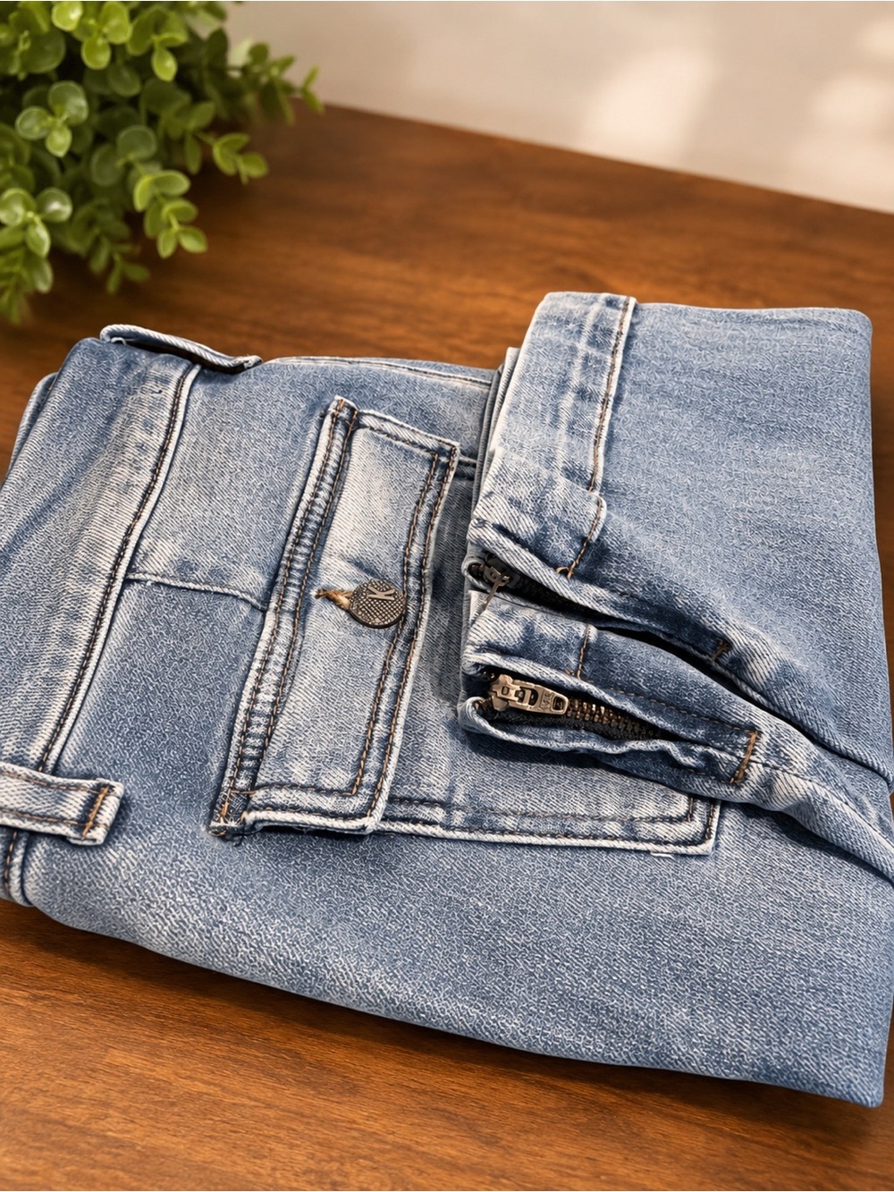 KUT from the Kloth Light Wash Utility Pocket Ankle Zip Jeans Size 10 Womens - Picture 3 of 5
